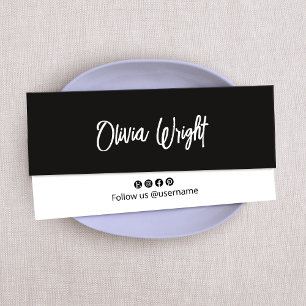 Signature Script,  Modern  Black Professional   Mi Mini Business Card