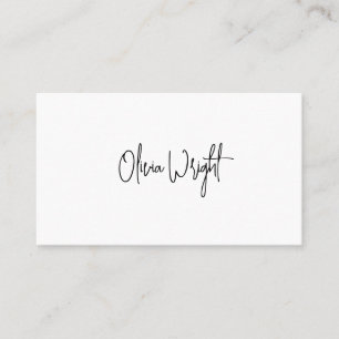 Signature Script,  Modern White Professional  Busi Business Card