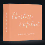 Signature Script Peach Wedding Planner Binder<br><div class="desc">Elegant signature peach wedding planner personalized with signature style names. Designed by Thisisnotme©</div>