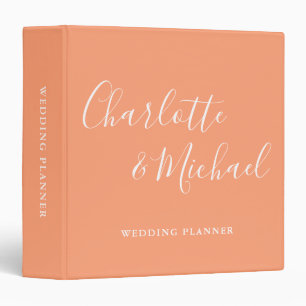 Signature Script Peach Wedding Planner Binder