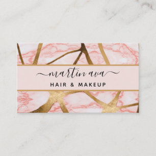 Signature Script Pink Glam Glitter Marble Modern Business Card