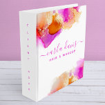 Signature Script Pink Orange Alcohol Ink Binder<br><div class="desc">Signature Script Pink Orange Alcohol Ink 3 ring binder. Elegant alcohol ink hand lettered style calligraphy script professional design. Perfect for makeup artists,  hair stylists,  cosmetologists,  and more!</div>
