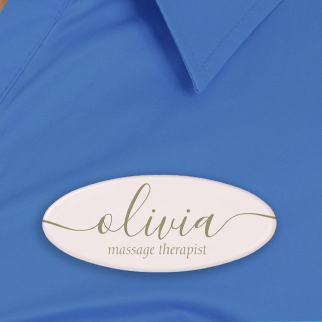 Signature Script Pink Salon Spa Name Tag (Creator Uploaded)