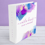 Signature Script Purple Blue Alcohol Ink Binder<br><div class="desc">Signature Script Purple Blue Alcohol Ink 3 ring binder. Elegant purple blue alcohol ink hand lettered style calligraphy script professional design. Perfect for makeup artists,  hair stylists,  cosmetologists,  and more!</div>