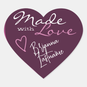 Signature Script Purple Plum Made with Love Heart Sticker