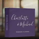 Signature Script Purple Wedding Planner Binder<br><div class="desc">Elegant signature purple wedding planner personalized with signature style names. Designed by Thisisnotme©</div>
