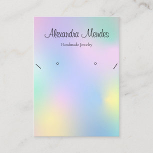 Signature Script Rainbow Hologram Necklace Earring Business Card