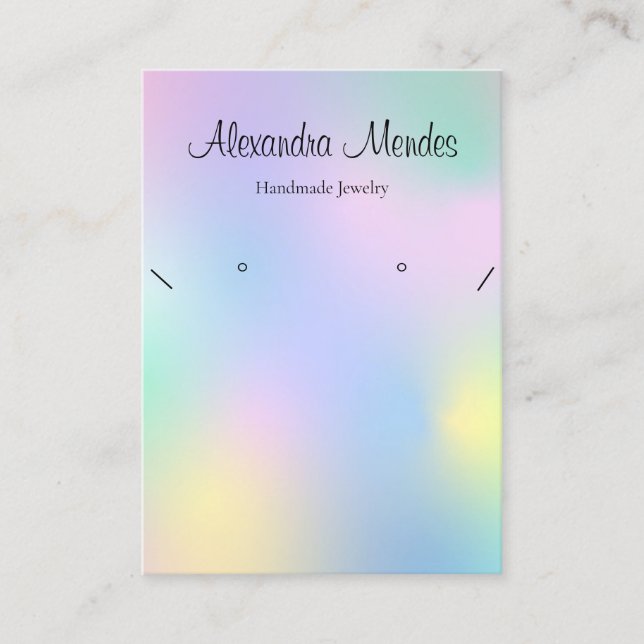 Signature Script Rainbow Hologram Necklace Earring Business Card (Front)