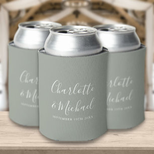 Signature Script Sage Green Wedding Can Cooler