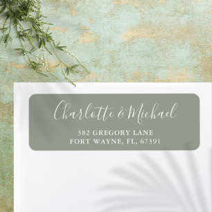 Signature Script Sage Green Wedding Return Address