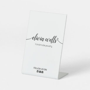 Signature Script Social Media Icon Pedestal Sign