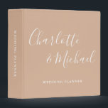 Signature Script Tan Taupe Wedding Planner Binder<br><div class="desc">Elegant signature tan taupe wedding planner personalized with signature style names. Designed by Thisisnotme©</div>