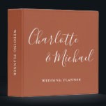 Signature Script Terracotta Wedding Planner Binder<br><div class="desc">Elegant signature terracotta wedding planner personalized with signature style names. Designed by Thisisnotme©</div>