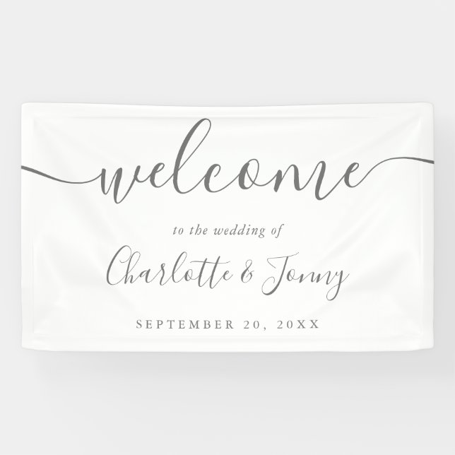 Signature Script Wedding Welcome Banner (Horizontal)