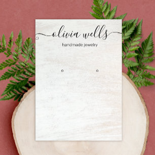 Signature Script White Wood Earring Display  ] Bus Business Card