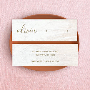 Signature Script White Wood Earring Display Mini B Mini Business Card