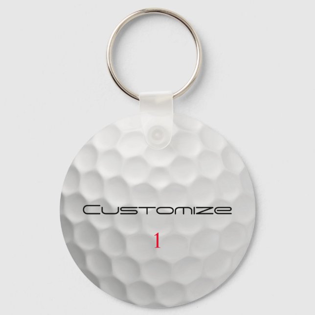 Signature Series 1 Personalized Golf Ball Gifts Keychain (Front)