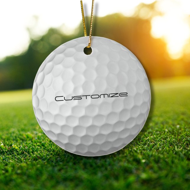 Signature Series Personalized Golf Ball Gifts Ceramic Ornament (Creator Uploaded)