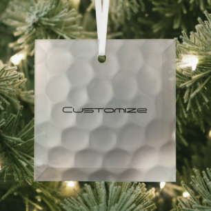 Signature Series Personalized Golf Ball Gifts Glass Ornament