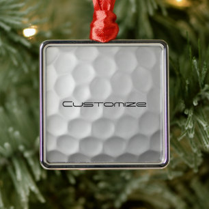 Signature Series Personalized Golf Ball Gifts Metal Ornament