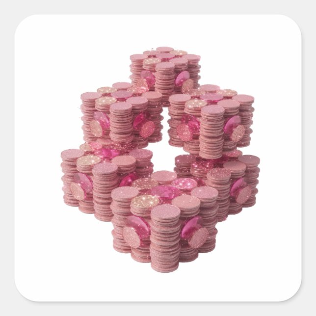 Signature Silver PINK COINS Gift Sticker (Front)