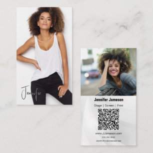 Signature Talent Business Card   2 Photos QR Code