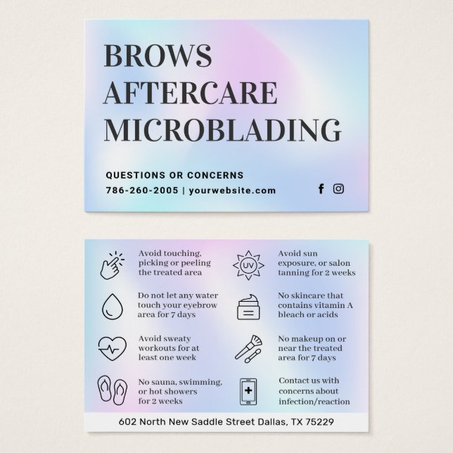 Signature UV Gloss Holographic Brows Aftercare (Front & Back)