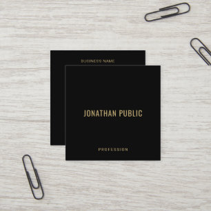 Signature UV Matte Paper Elegant Black And Gold Square Business Card