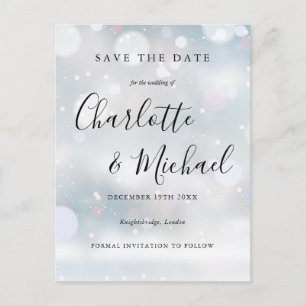 Signature Winter Frost Save the Date Postcard