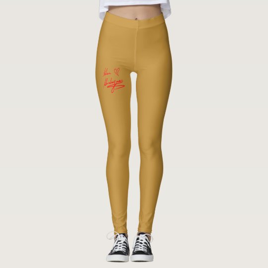 Signatured Tan Leggings