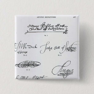 Signatures of 16th and 17th century 2 inch square button