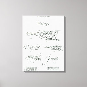 Signatures of Mary Queen of Scots Canvas Print