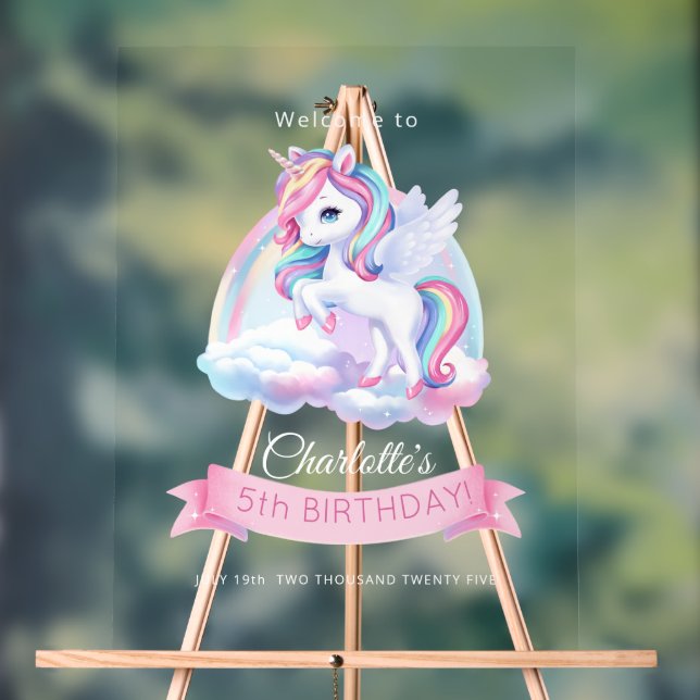 Signe acrylique à une fête d'anniversaire magique. (Neutre)