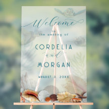 Signe acrylique de bienvenue du Mariage Living Sea