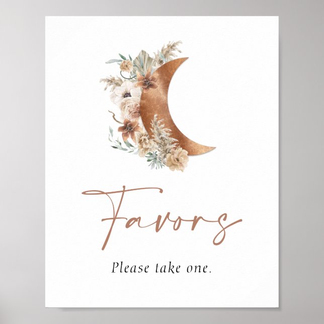 Signe affiche de faveurs florales Boho Over the mo (Devant)