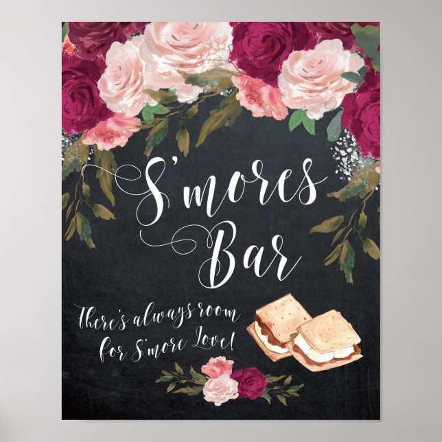 signe barre de morceau tableau noir floral (Devant)
