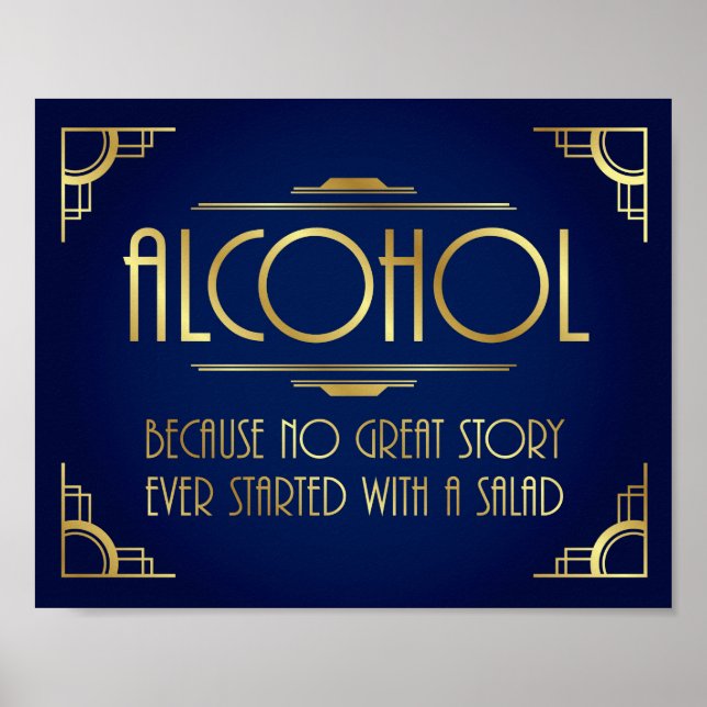 SIGNE D'ALCOOL Art Déco Marine Gold (Devant)