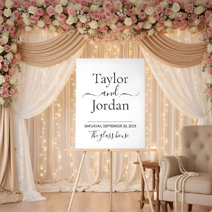 Signe de bienvenue de mariage en acrylique minimal