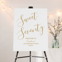 Signe de bienvenue pour 70e anniversaire Gold Swee