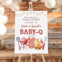 Signe de bienvenue pour Baby Shower BaBy-Q BBQ