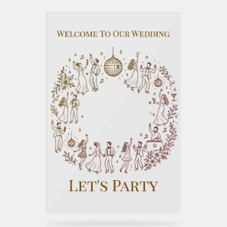 Signe de bienvenue pour un mariage Let's Party