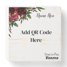 Signe de bois QR à analyser pour payer