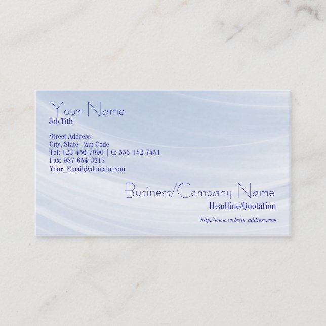 Signe de carte de visite bleu (Devant)