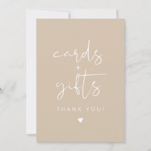 SIGNE DE CARTES ET Cadeaux en crème beige INDIE
