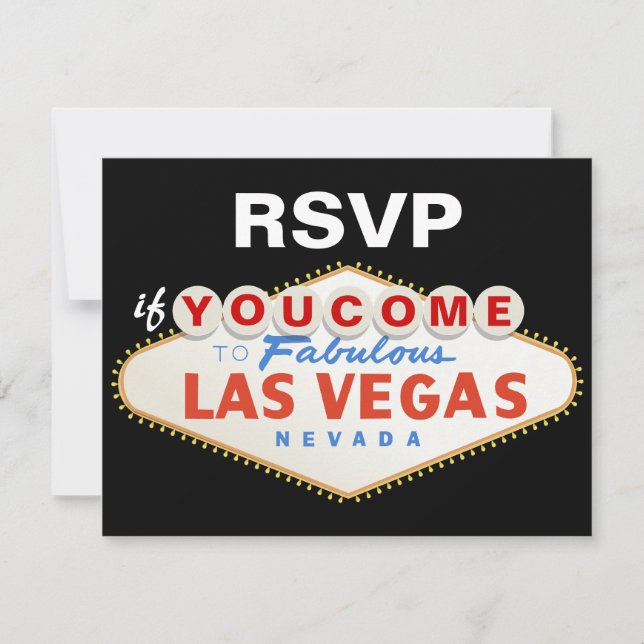 signe de destination mariage Las Vegas carte RSVP (Devant)