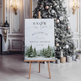 Signe de Fête des mariées hivernale de neige en am