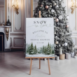 Signe de Fête des mariées hivernale de neige en am