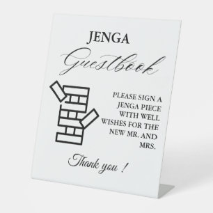 Signe de jeu minimaliste moderne Mariage Jenga Gam