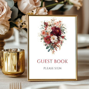 Signe de livre d'or de mariage Terracotta Boho Bou