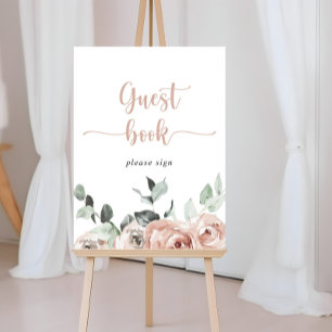 Signe de livre d'or floral rose poussiéreuse class